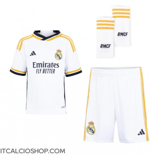 Real Madrid Vinicius Junior #7 Prima Maglia Bambino 2023-24 Manica Corta (+ Pantaloni corti)
